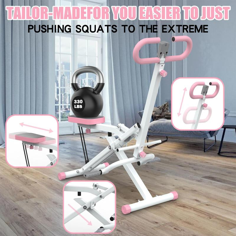 Squat Machine for Home, Assist Trainer for Glutes Workout Foldable with Resistance Bands,Easy Setup & Foldable,Glute & Leg Exercise Machine,330Lbs Weight Capacity.