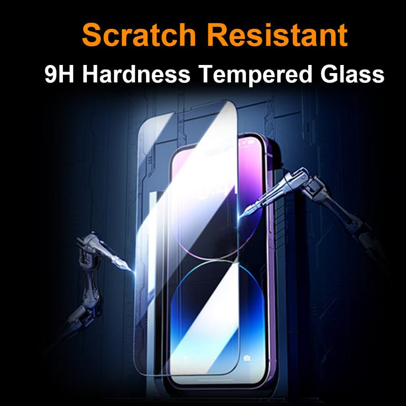 One Fish Screen Protector for Iphone 16/15/14/13/12/11/ X/ Series with Clear or Anti-Peeping Film and Dust-Free Bubble-Free Application [2 Pack] Anti-Peeping Anti-Fingerprint Fall Protection Reinforced Glass Protective Film