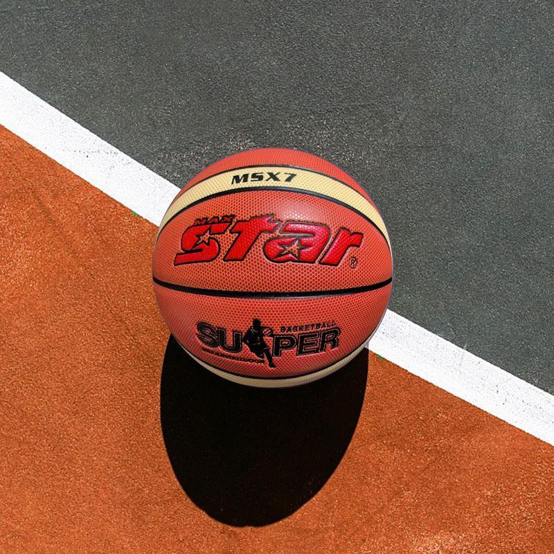 Size 7 Basketball, Indoor Outdoor Training Basketball, Wear-Resistant Leather Basketball with Soft Hand Feel for Adult Competition