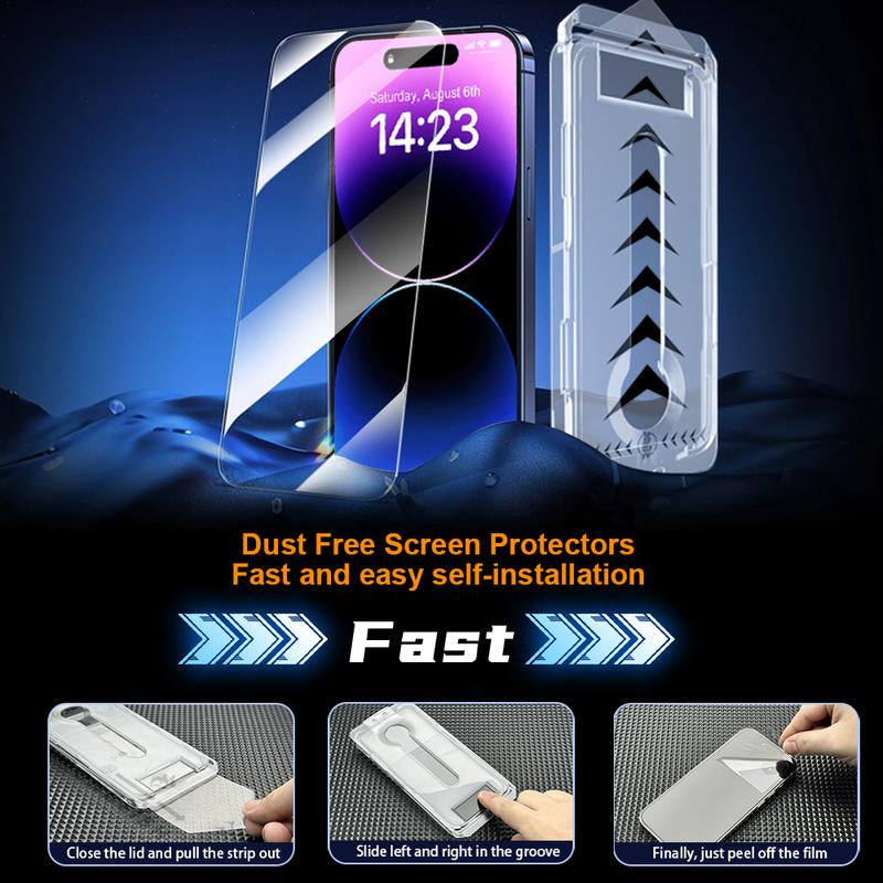 One Fish Screen Protector for Iphone 16/15/14/13/12/11/ X/ Series with Clear or Anti-Peeping Film and Dust-Free Bubble-Free Application [2 Pack] Anti-Peeping Anti-Fingerprint Fall Protection Reinforced Glass Protective Film