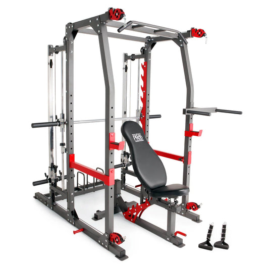 Pro Smith Machine Weight Bench Home Gym Total Body Workout Training System