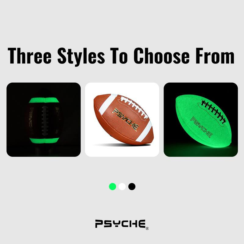 PSYCHE Standard American Rugby Ball Training Ball Glow in the Dark Rugby Ball for Night Games Backyard Rugby Football Game Training Ball