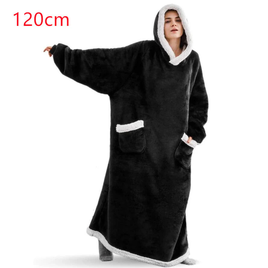 Winter TV Hoodie Blanket Winter Warm Home Clothes Women Men Oversized Pullover with Pockets