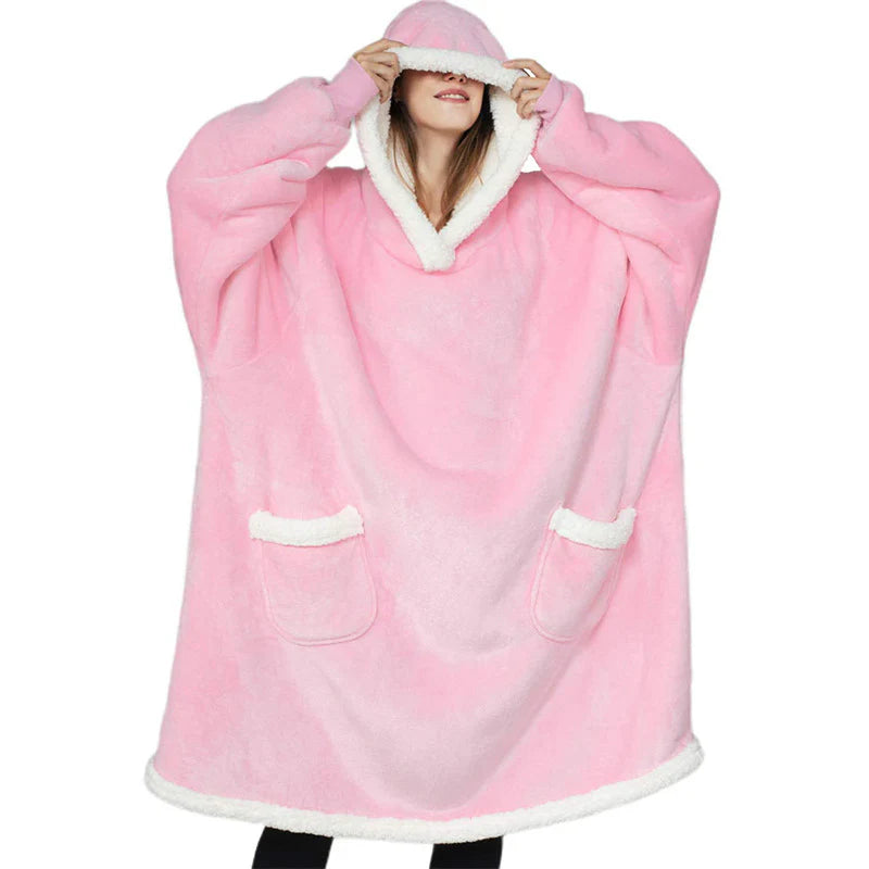 Winter TV Hoodie Blanket Winter Warm Home Clothes Women Men Oversized Pullover with Pockets