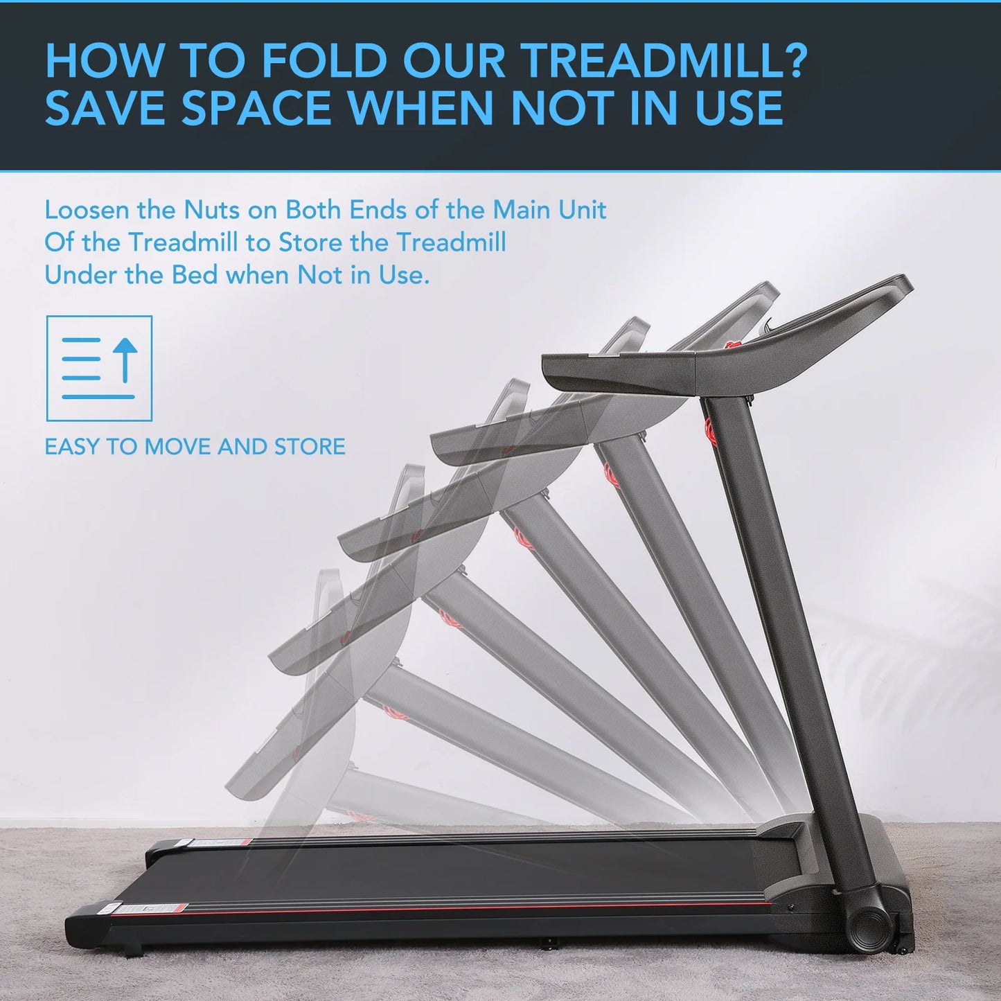 Treadmill Folding Bluetooth Treadmill Machine with Voice Control for Home Use