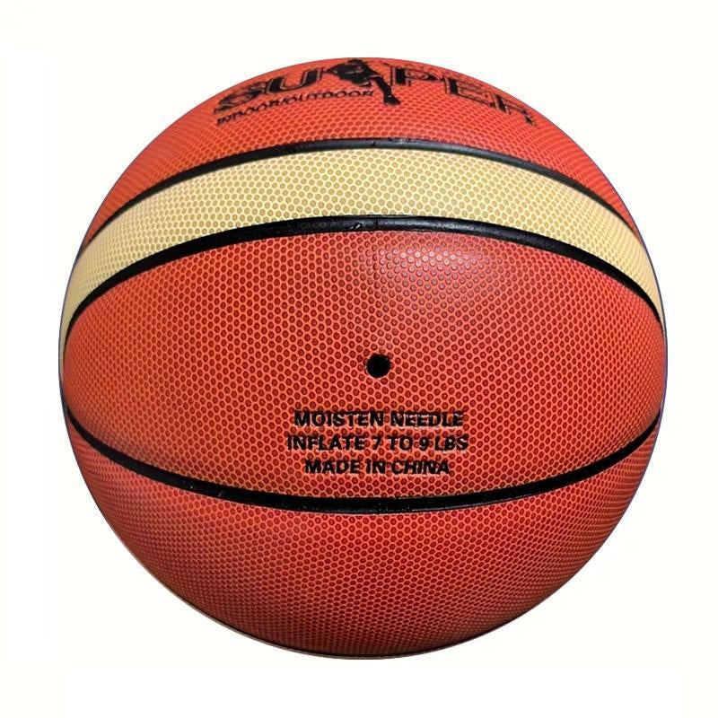 Size 7 Basketball, Indoor Outdoor Training Basketball, Wear-Resistant Leather Basketball with Soft Hand Feel for Adult Competition