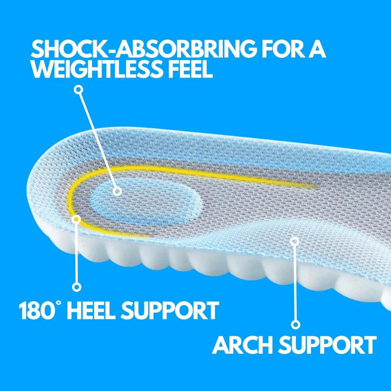 Soft Elastic Breathable Shoe Insoles, 1 Pair Comfortable Sports Insoles, Sweat Absorbent, Lightweight and Soft Insoles for Comfortable and Non Tiring Feet Christmas Gifts