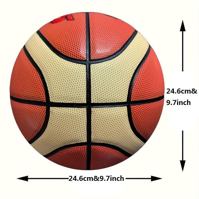 Size 7 Basketball, Indoor Outdoor Training Basketball, Wear-Resistant Leather Basketball with Soft Hand Feel for Adult Competition