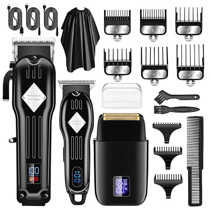 Professional Hair Clipper Set, 1 Set Electric Hair Trimmer Kit, LCD Display Hair Cutting Machines Kit, Winter Gifts for Men, Christmas Gift, Stocking Fillers, New Year Gift, Winter, Barber Kit, Clippers Barber Kit