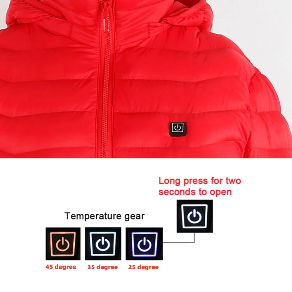 New Heated Jacket Coat USB Electric Jacket Cotton Coat Heater Thermal Clothing Heating Vest Men'S Clothes Winter