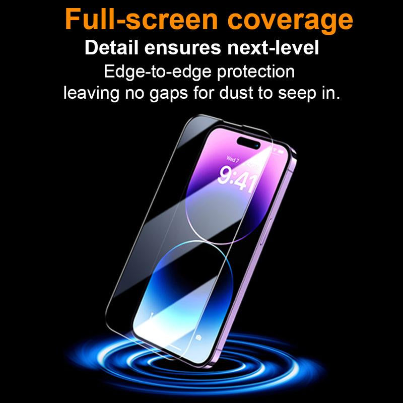 One Fish Screen Protector for Iphone 16/15/14/13/12/11/ X/ Series with Clear or Anti-Peeping Film and Dust-Free Bubble-Free Application [2 Pack] Anti-Peeping Anti-Fingerprint Fall Protection Reinforced Glass Protective Film