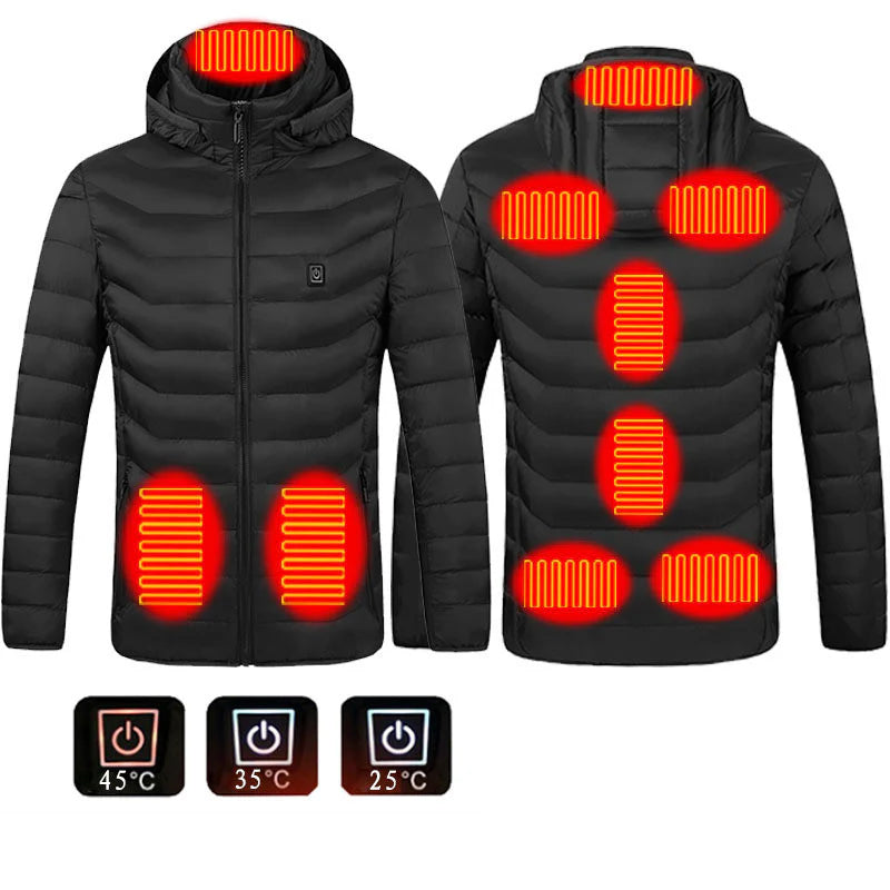 New Heated Jacket Coat USB Electric Jacket Cotton Coat Heater Thermal Clothing Heating Vest Men'S Clothes Winter