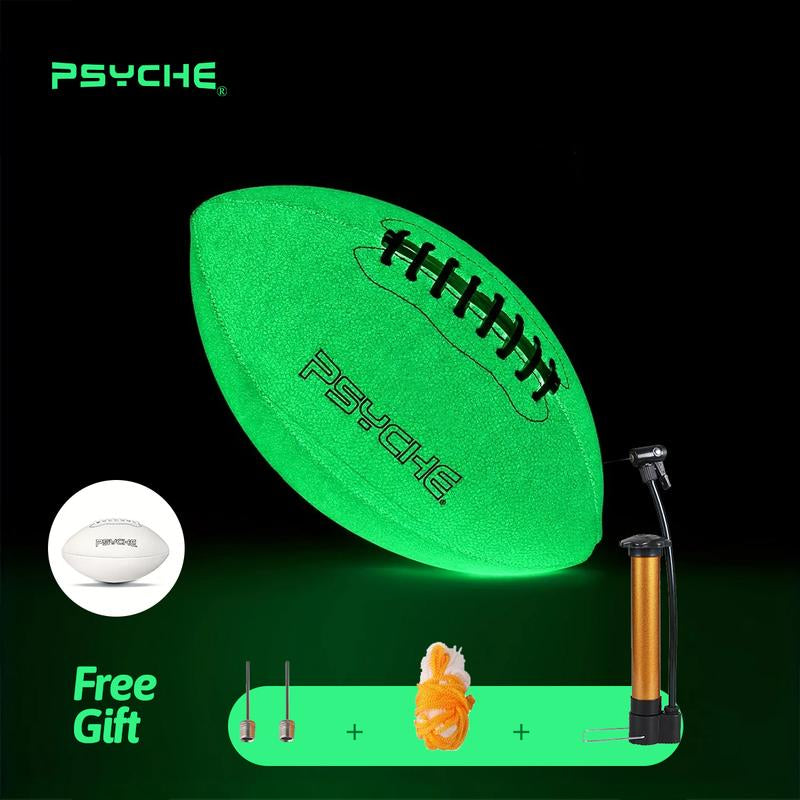 PSYCHE Standard American Rugby Ball Training Ball Glow in the Dark Rugby Ball for Night Games Backyard Rugby Football Game Training Ball