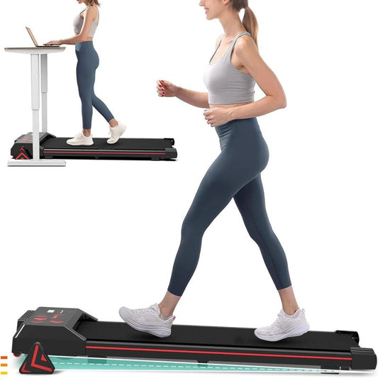 REDLIRO Walking Pad Treadmill with Incline - 2 in 1 Foldable under Desk for Home Office with Handle Bar，Remote Control LED Display Elite Treadmill